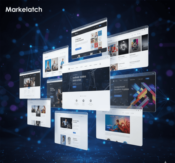 Markelatch Custom WordPress Website Design Mockup - Desktop and Mobile View